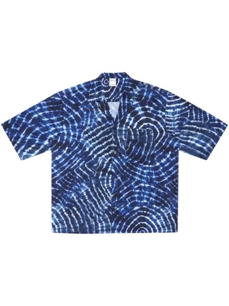 Marcelo Burlon County of Milan рубашка AOP с принтом Soundwaves, синий