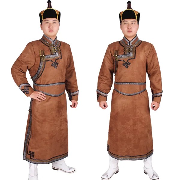 Мужская одежда в монгольском стиле, мужской костюм, бархатная монгольская одежда, монгольский костюм