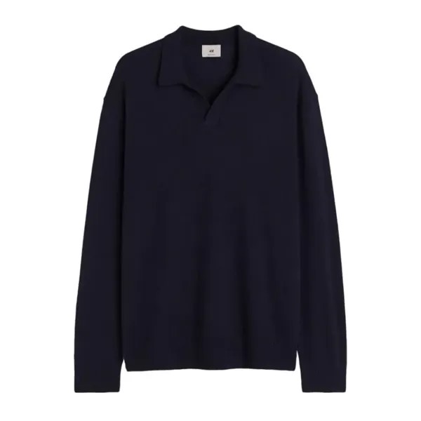Свитер H&M Regular Fit Merino Wool-Blend, темно-синий