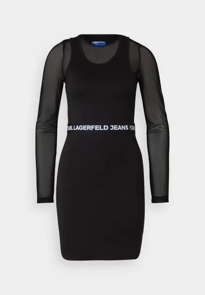 Платье прямого кроя FITTED MINI DRESS 2-IN-1 Karl Lagerfeld, черный