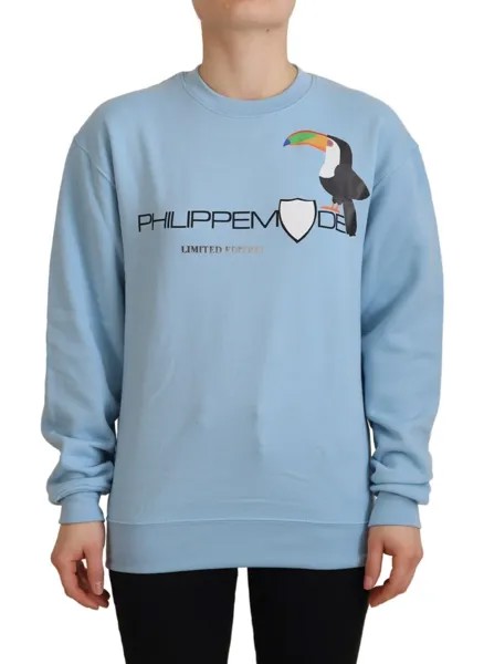 PHILIPPE MODEL Свитер Голубой с логотипом и длинными рукавами IT38/US4/XS 280 долларов США