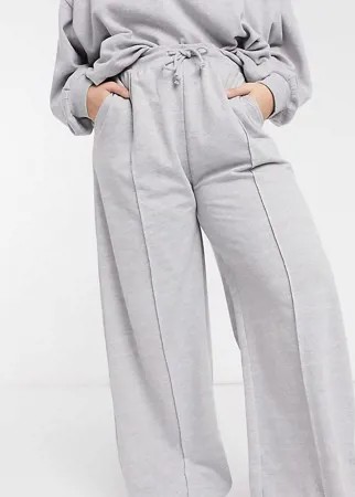 Серые джоггеры с широкими штанинами и завышенной талией In The Style Plus x Megan Mckenna-Белый