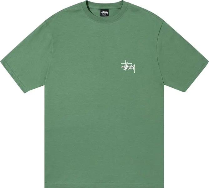 Футболка Stussy Basic Logo Tee 'Green', зеленый