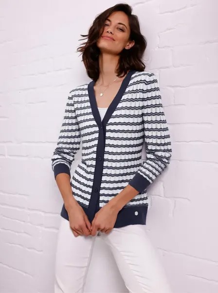 Кардиган CREATION L PREMIUM, цвет Marine-Weiß-Geringelt