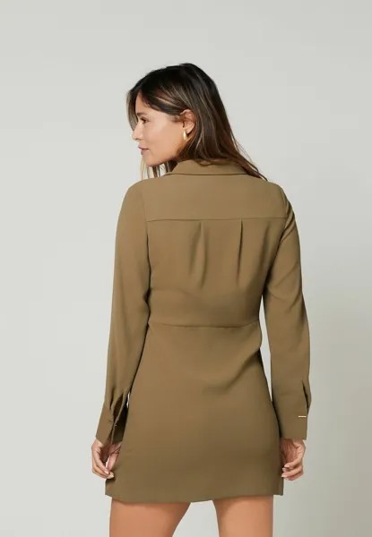 Платье-рубашка на талии ASYMMETRIC CREPE Next, зеленый
