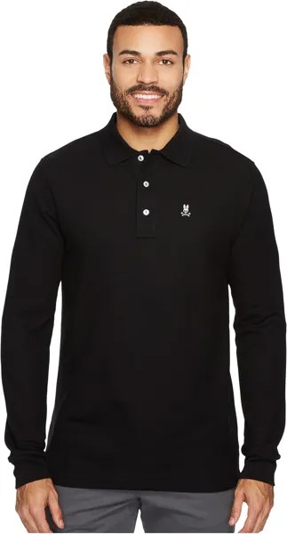 Рубашка-поло Long Sleeve Classic Polo Psycho Bunny, черный