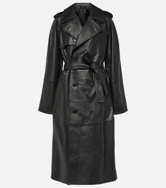 Кожаный тренч Wardrobe.Nyc, черный