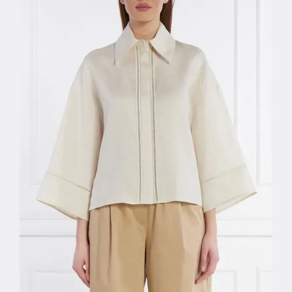 Льняная рубашка оверсайз Max Mara, бежевый