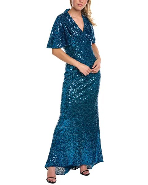 Платье «летучая мышь» Badgley Mischka, синий