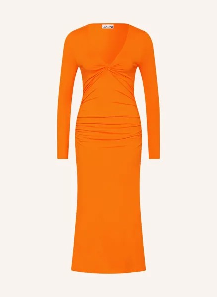 Платье GANNI Jersey, оранжевый