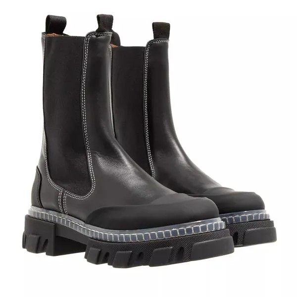 Сапоги cleated mid chelsea boot Ganni, черный