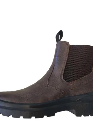 Коричневые ботинки челси из кожи на подкладке из натуральной шерсти