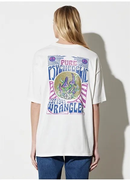 Женская футболка цвета экрю с круглым вырезом Wrangler
