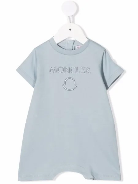 Moncler Enfant комбинезон с короткими рукавами и вышитым логотипом