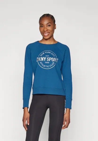 Толстовка LUREX ATHLETIC MEDALLION LOGO RAGLAN CREW NECK PULLOVER DKNY, цвет poseidon