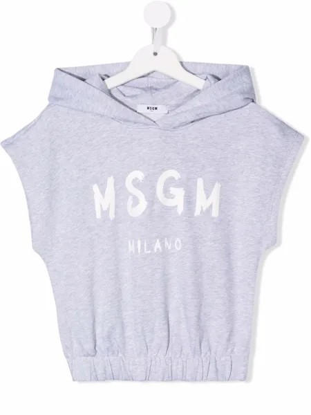 MSGM Kids топ с капюшоном