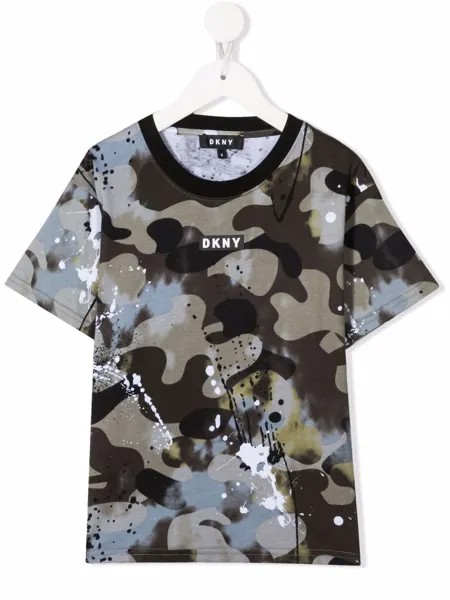 Dkny Kids футболка с камуфляжным принтом