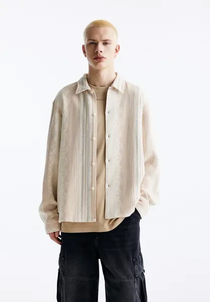 Рубашка Long Sleeve Printed PULL&BEAR, цвет ochre