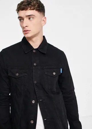 Черная джинсовая куртка Bershka-Черный цвет