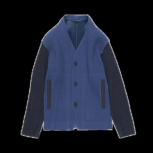 Куртка Homme Plissé Issey Miyake Color Block 'Stormy Blue', синий
