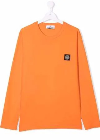 Stone Island Junior футболка с нашивкой-логотипом