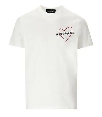 Dsquared2 Cool Fit Heart Белая футболка для мужчин