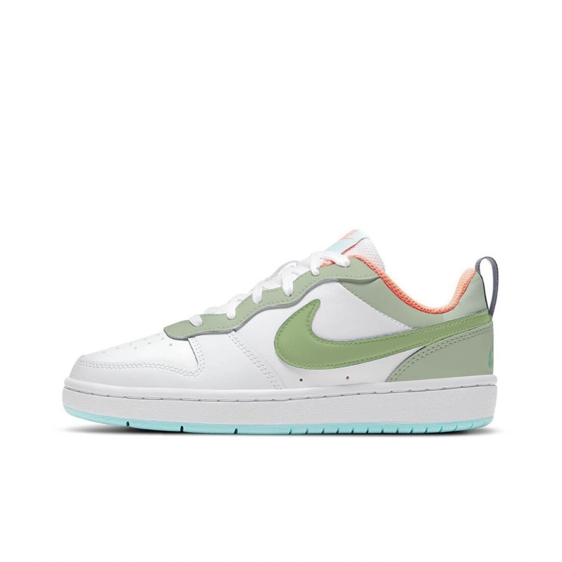Кроссовки Nike Court Borough Skateboarding Shoes Women's Low-top White/green, зеленый