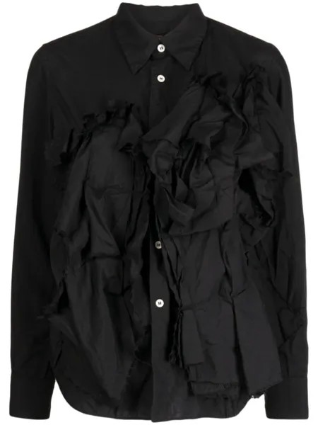 Comme Des Garçons рубашка с оборками, черный