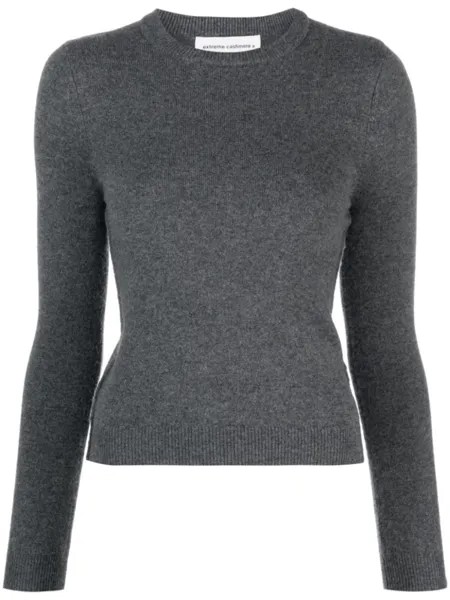 Extreme cashmere меланжевый джемпер тонкой вязки, серый