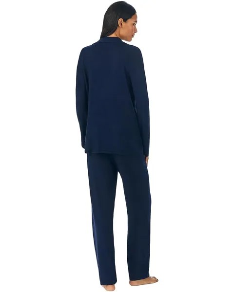 Пижамный комплект LAUREN Ralph Lauren Cotton Cashmere Blend Notch PJ Set, темно-синий