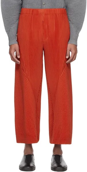 Оранжевые брюки со складками (2 шт.) Homme Plisse Issey Miyake, цвет Fire orange