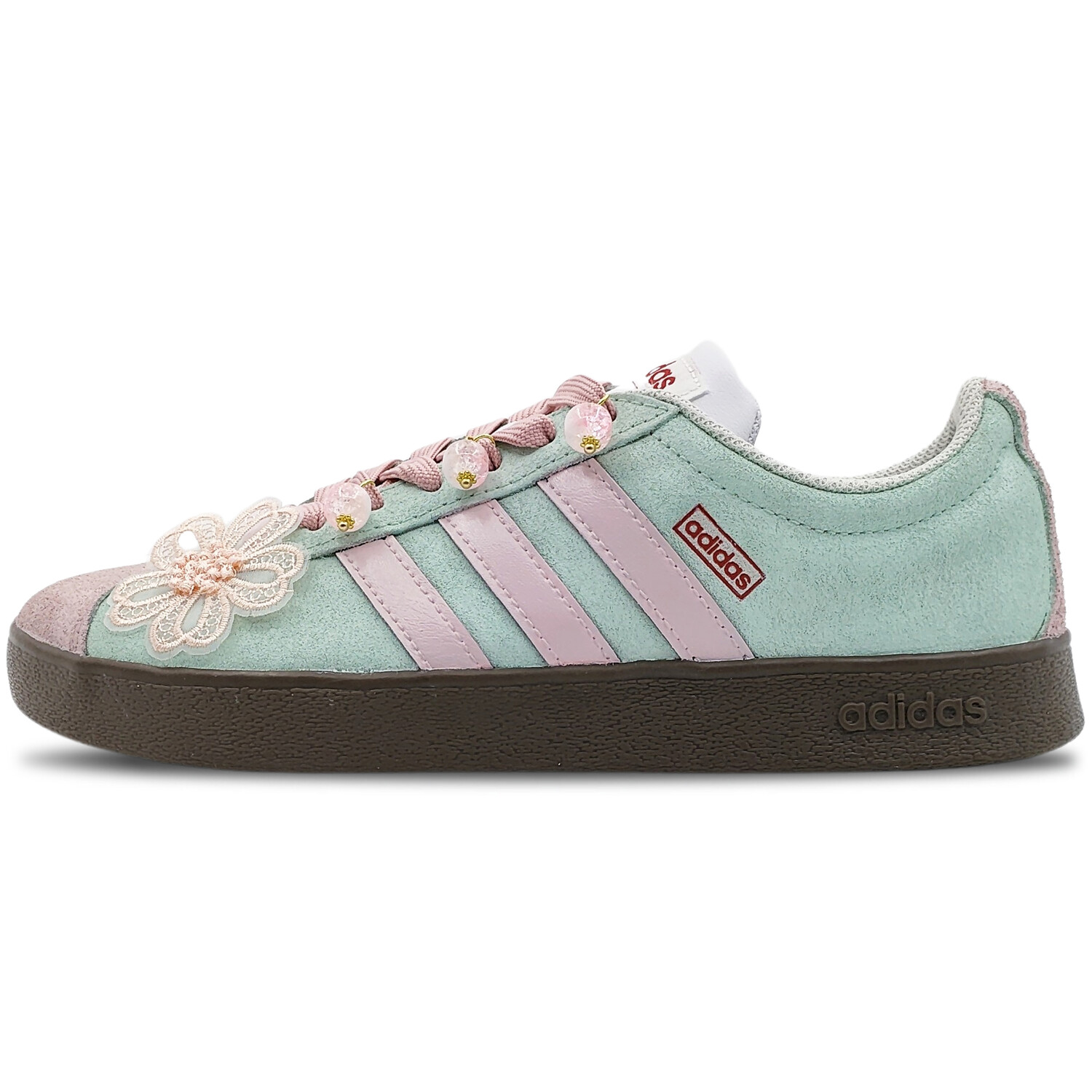 Кроссовки adidas neo Vl Court Skateboarding Shoes Unisex Low-top Pink/Green, светло-зеленый