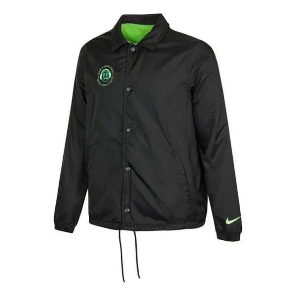 Куртка Men's Nike Coaches Fleece Water Repellent Reversible Casual Sports Woven Jacket Black, черный