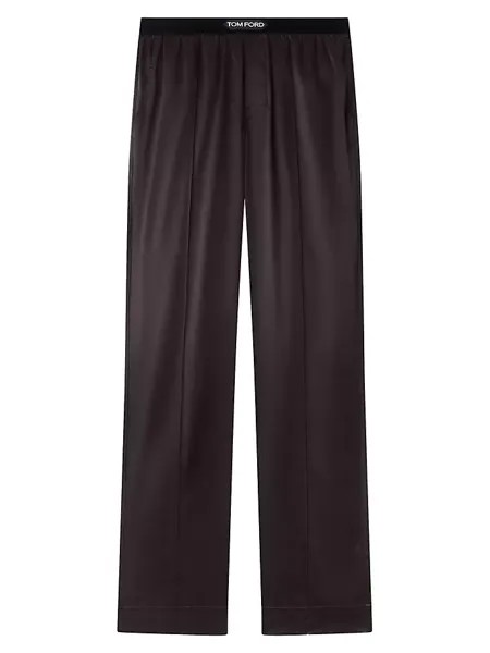 Пижамные брюки из смесового шелка Tom Ford, цвет dark brown