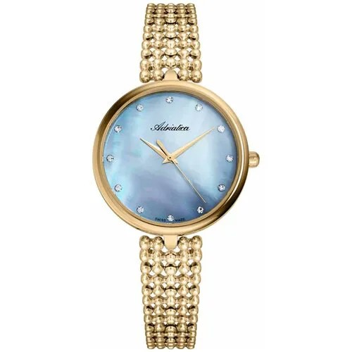 Наручные часы Adriatica Essence, голубой, золотой
