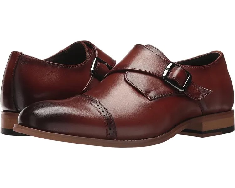 Оксфорды Stacy Adams Desmond Cap-Toe Monk-Strap Loafer, цвет Cognac