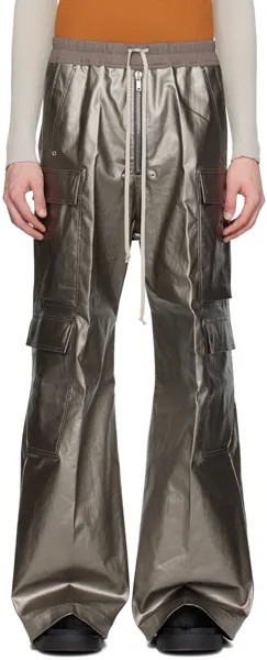 Джинсовые брюки карго цвета Gunmetal Cargobelas Rick Owens