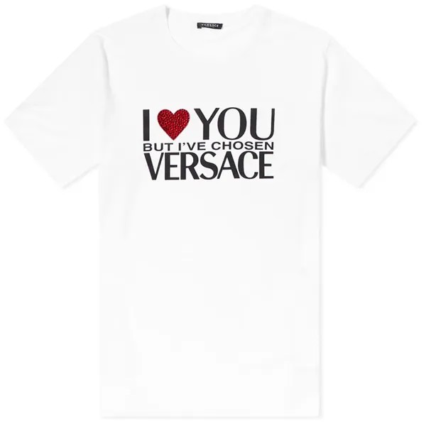 Versace Футболка с принтом I Love, белый