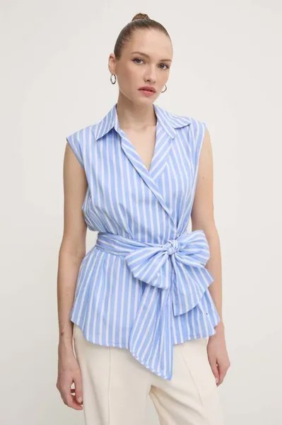Хлопковая рубашка Weekend Max Mara, синий