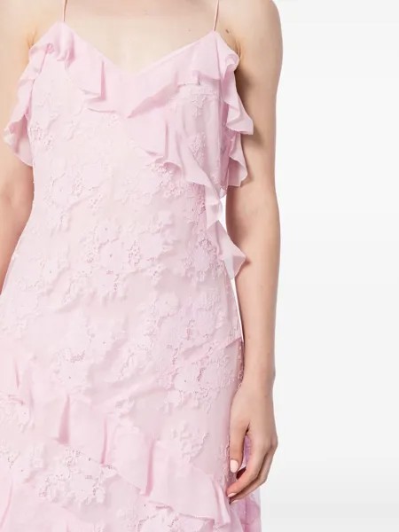 Женское платье макси с оборками Loveshackfancy, цвет Rose Latte Love Moschino