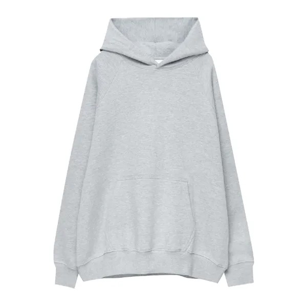 Толстовка Pull&Bear Basic Oversized, серый