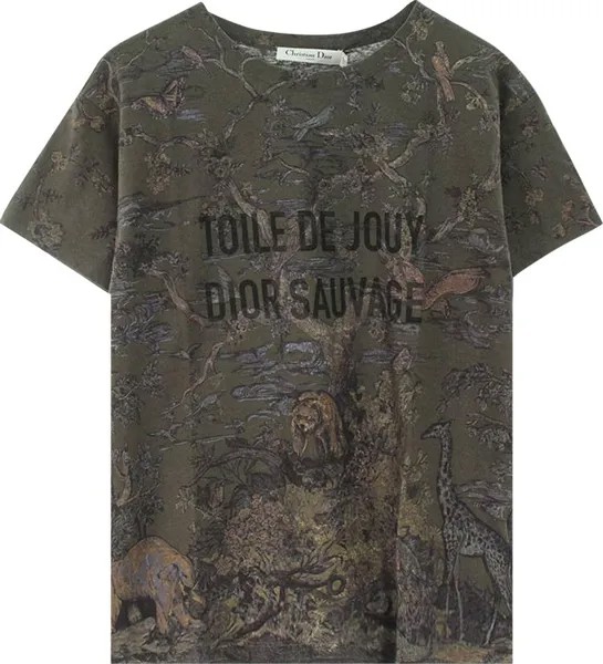 Футболка Dior Toile De Jouy T-Shirt 'Khaki', зеленый