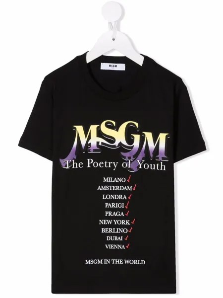 MSGM Kids футболка с принтом The Poetry Of Youth