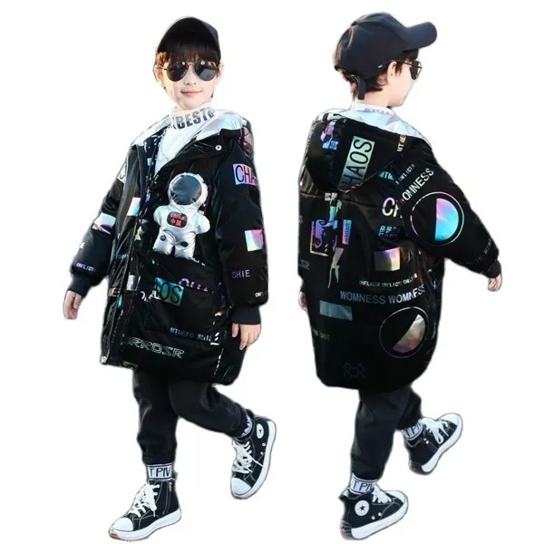 Пуховик для мальчиков 4-12 лет, зимний, х/б