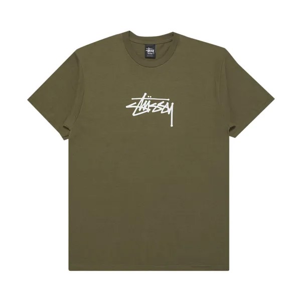 Футболка Stussy Basic Stock, Оливковая