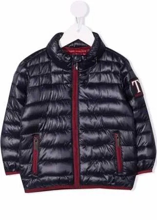 TRUSSARDI JUNIOR пуховик с нашивкой-логотипом