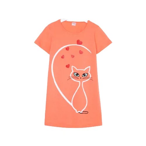 Ночная сорочка для девочки, цвет коралловый, рост 134