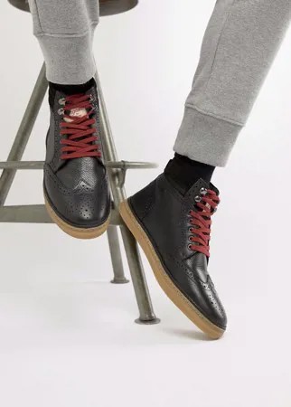 Черные кожаные ботинки-броги Original Penguin-Черный