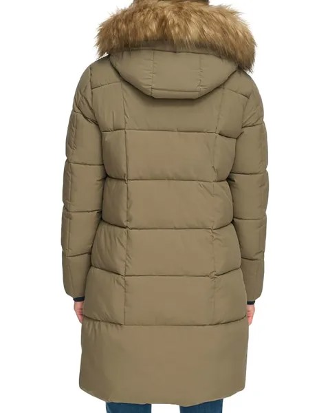 Пальто Tommy Hilfiger Zip-Up Long Puffer Coat, цвет Juniper