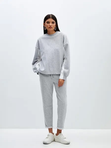 Женские однотонные спортивные штаны с эластичной резинкой на талии LCW Casual, средне-серый меланж